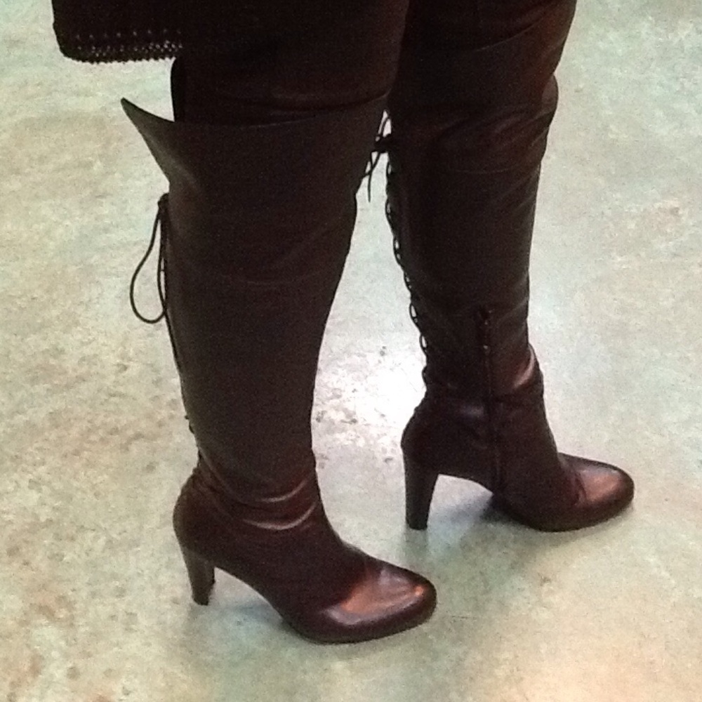Stuart Weitzman back lace up boots